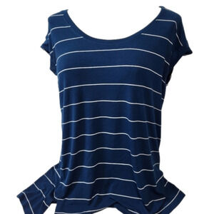 Lole Blue & White Stripped Short Sleeve Top